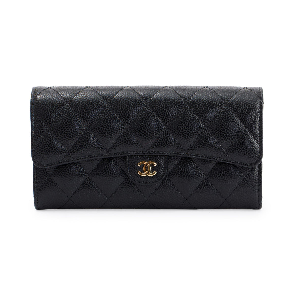 Chanel Black Caviar Classic Long Flap Wallet Chanel - Great Value for the  Money