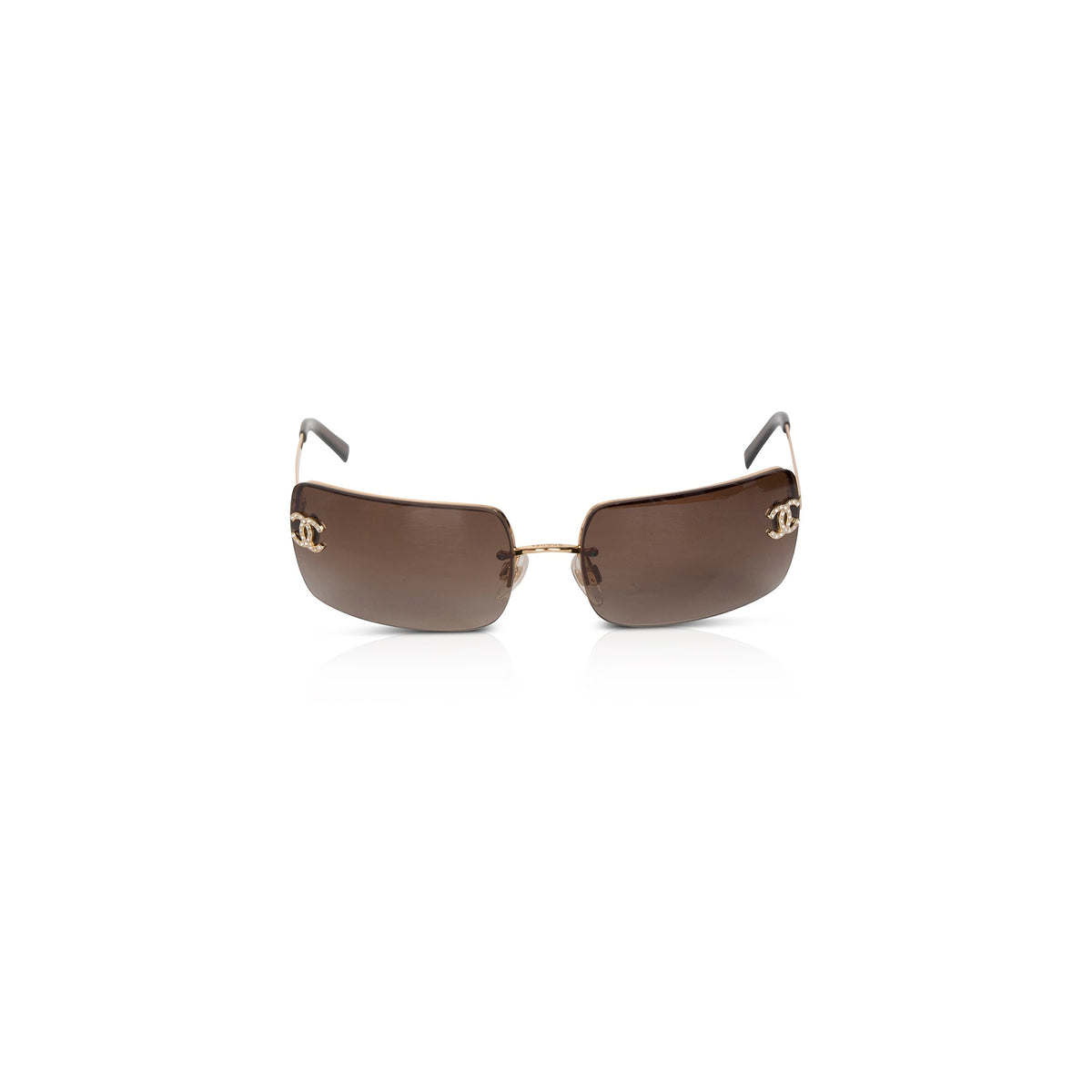 Save BIG on Chanel 4104-B Crystal CC Logo Sunglasses w/ Case