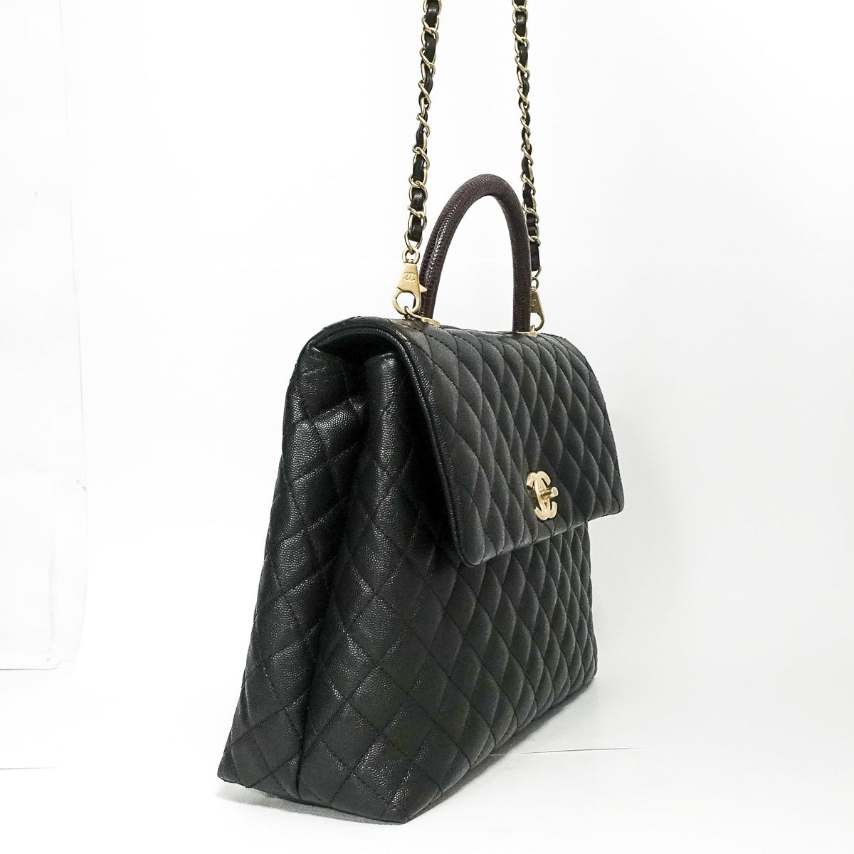 Get huge discounts on Chanel Coco Lizard Handle Bag Chanel . Get