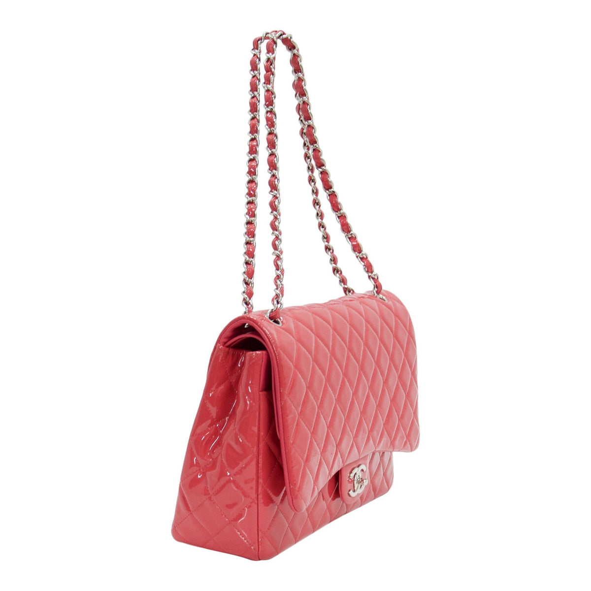 Shop Our Chanel Pink Patent Leather Classic Maxi Double Flap Bag Chanel to  Get the Real Deal