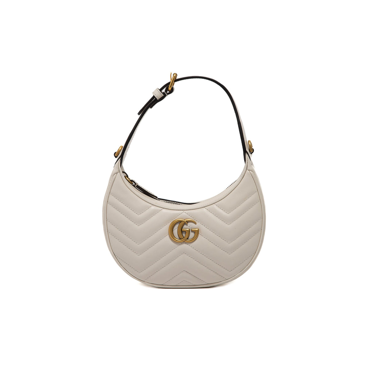 Gucci GG Marmont half-moon-shaped mini bag White